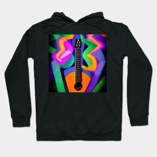 Colorful Abstract image of a Guitar Hoodie